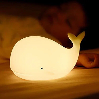 Linda Lámpara Nocturna de Ballena con Cambio de Color - GlowWhale