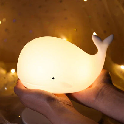 Linda Lámpara Nocturna de Ballena con Cambio de Color - GlowWhale