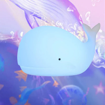 Linda Lámpara Nocturna de Ballena con Cambio de Color - GlowWhale