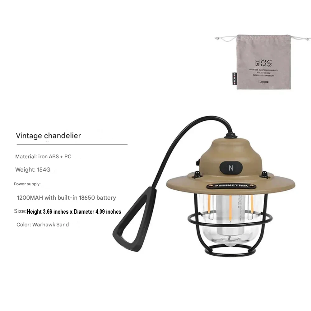 Linterna de Camping LED Recargable Retro - NostalgiaGlow