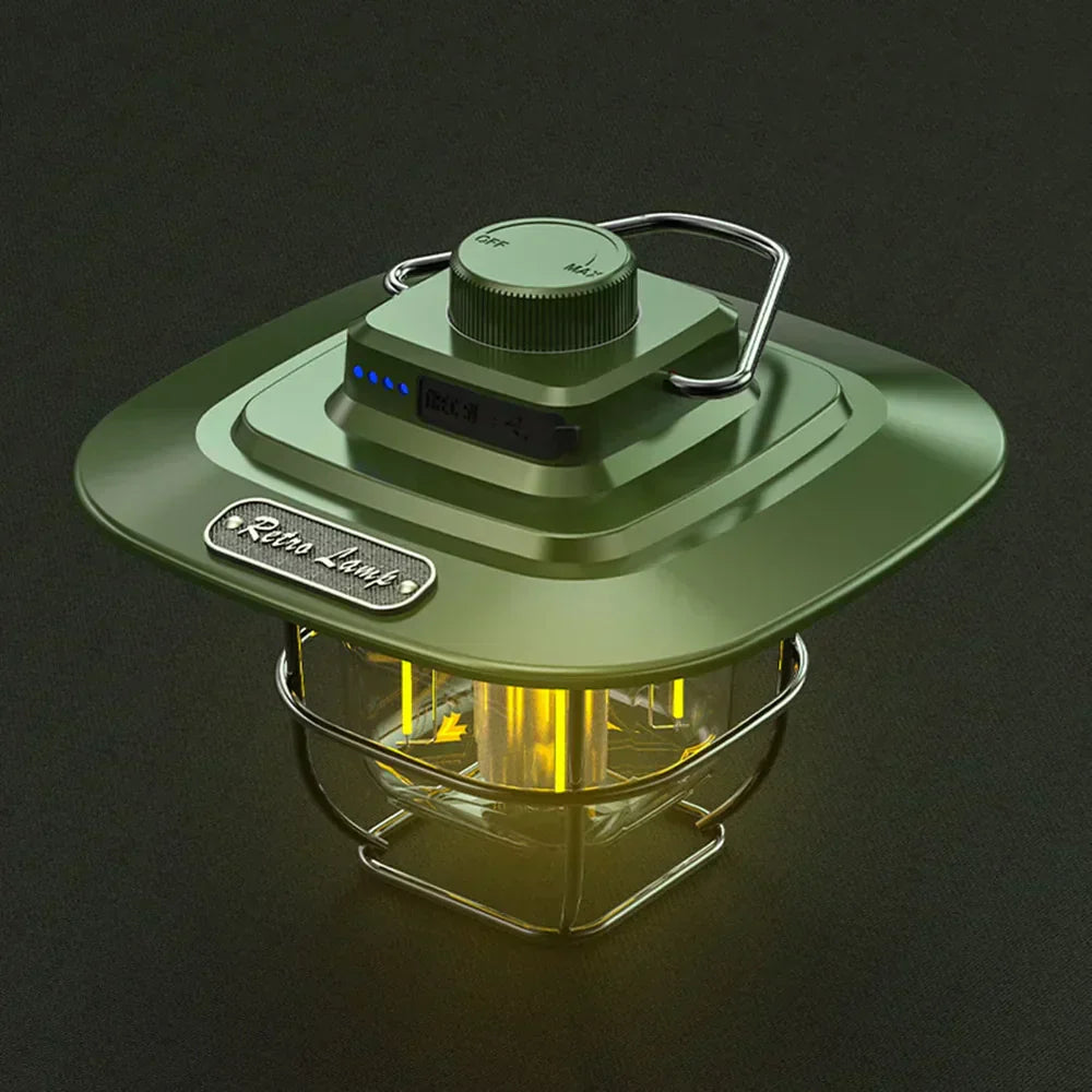 Linterna de Camping LED Recargable Retro - NostalgiaGlow