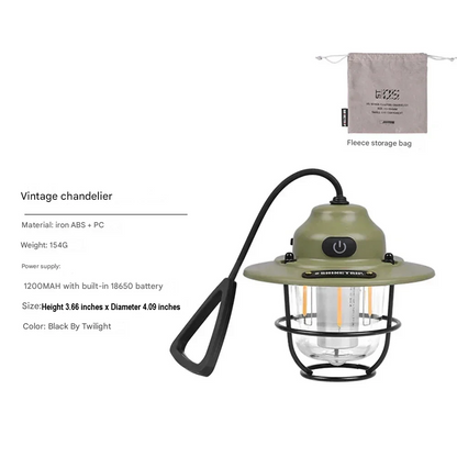 Linterna de Camping LED Recargable Retro - NostalgiaGlow