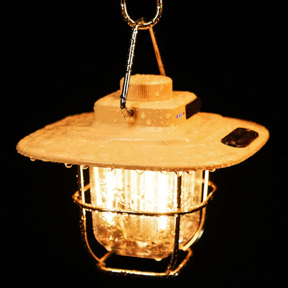 Linterna de Camping LED Recargable Retro - NostalgiaGlow