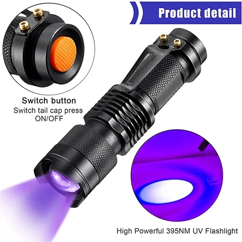 LINterna UV LED - Lámpara de Inspección Ultravioleta para Manchas de Orina de Mascotas y Detección de Manchas