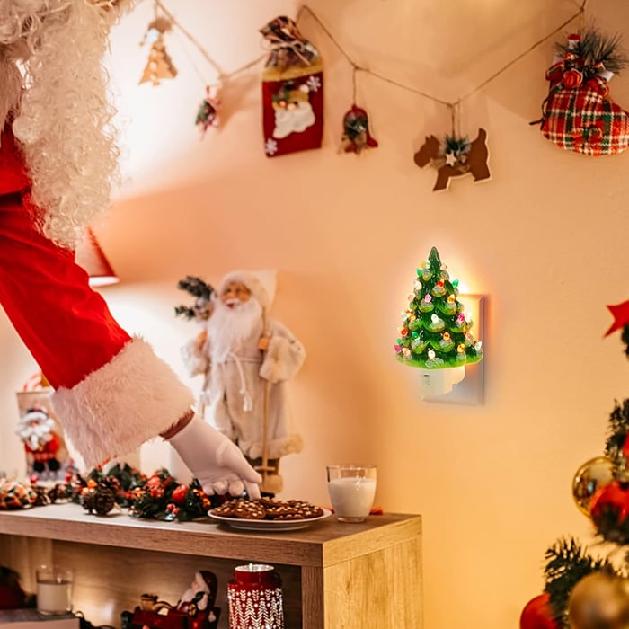 Lámpara de noche LED con forma de árbol de Navidad