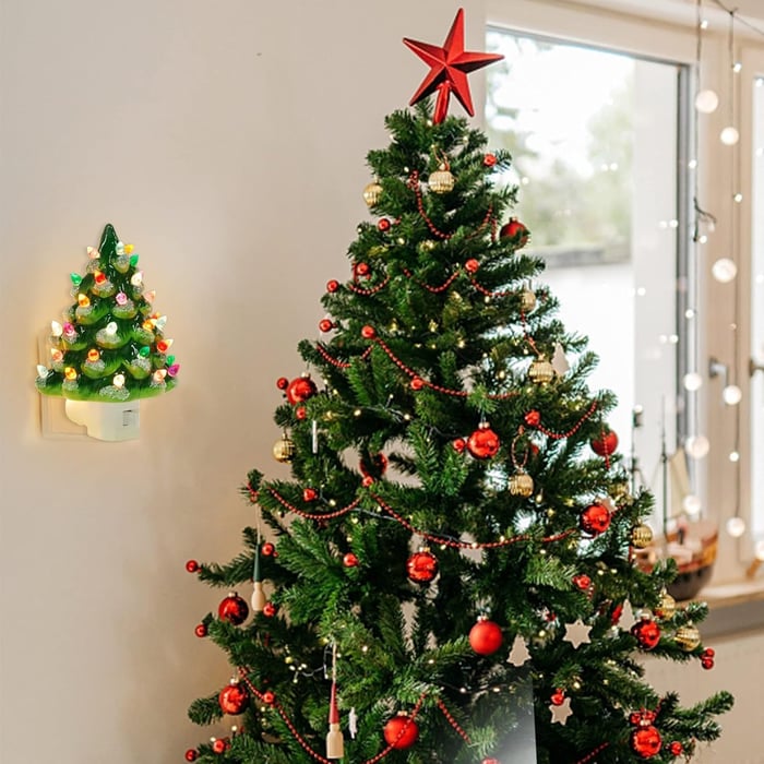 Lámpara de noche LED con forma de árbol de Navidad