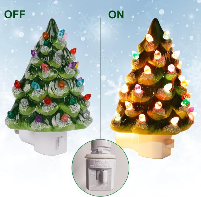 Lámpara de noche LED con forma de árbol de Navidad