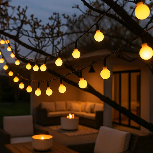Luces de Jardín LED Solares Impermeables – Iluminación Exterior para Patio y Jardín, 10m con Sensor Automático