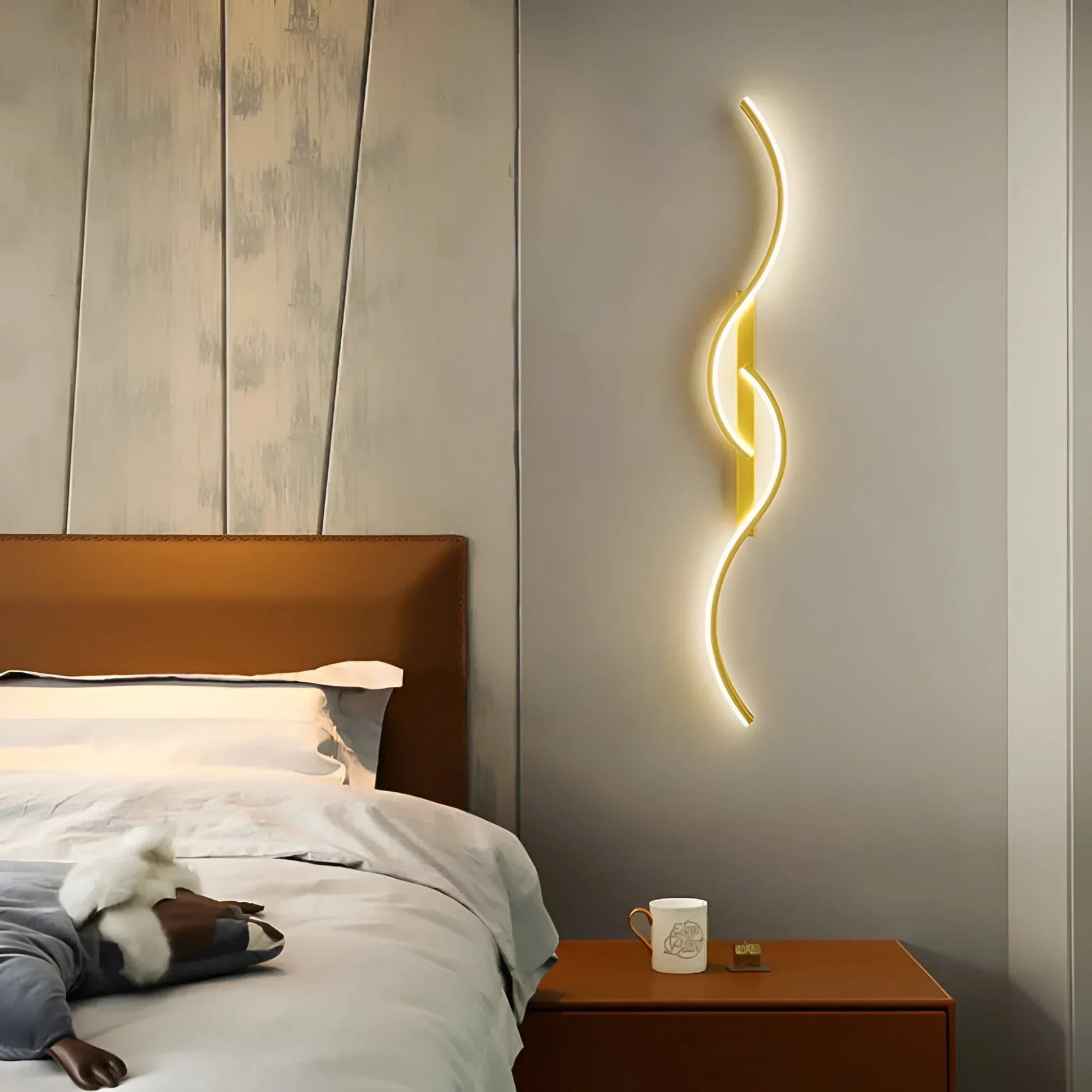 Luz de Pared Curvada Moderna para Iluminación Ambiental Interior