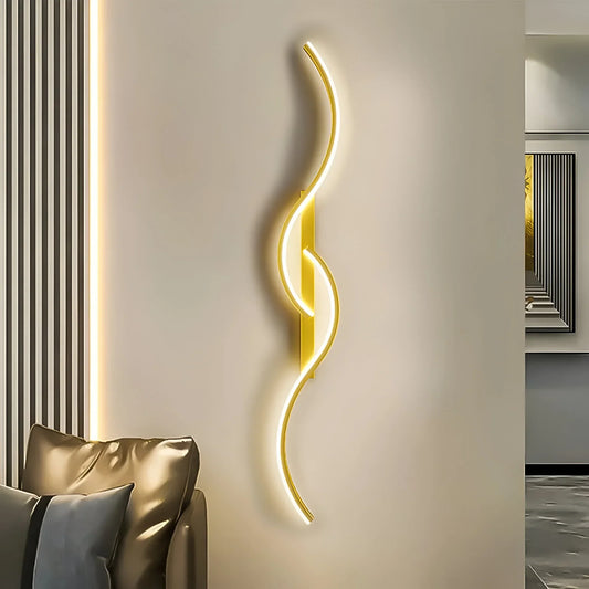 Luz de Pared Curvada Moderna para Iluminación Ambiental Interior