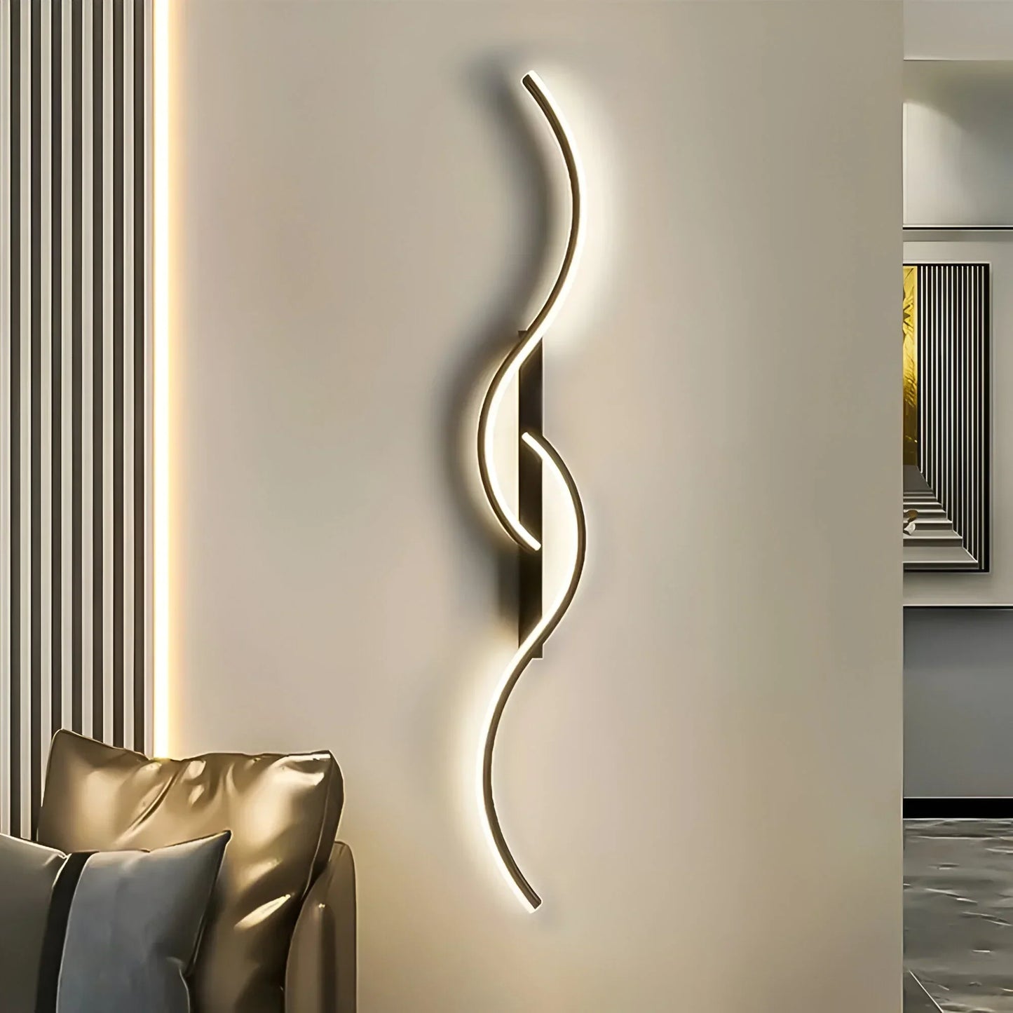 Luz de Pared Curvada Moderna para Iluminación Ambiental Interior