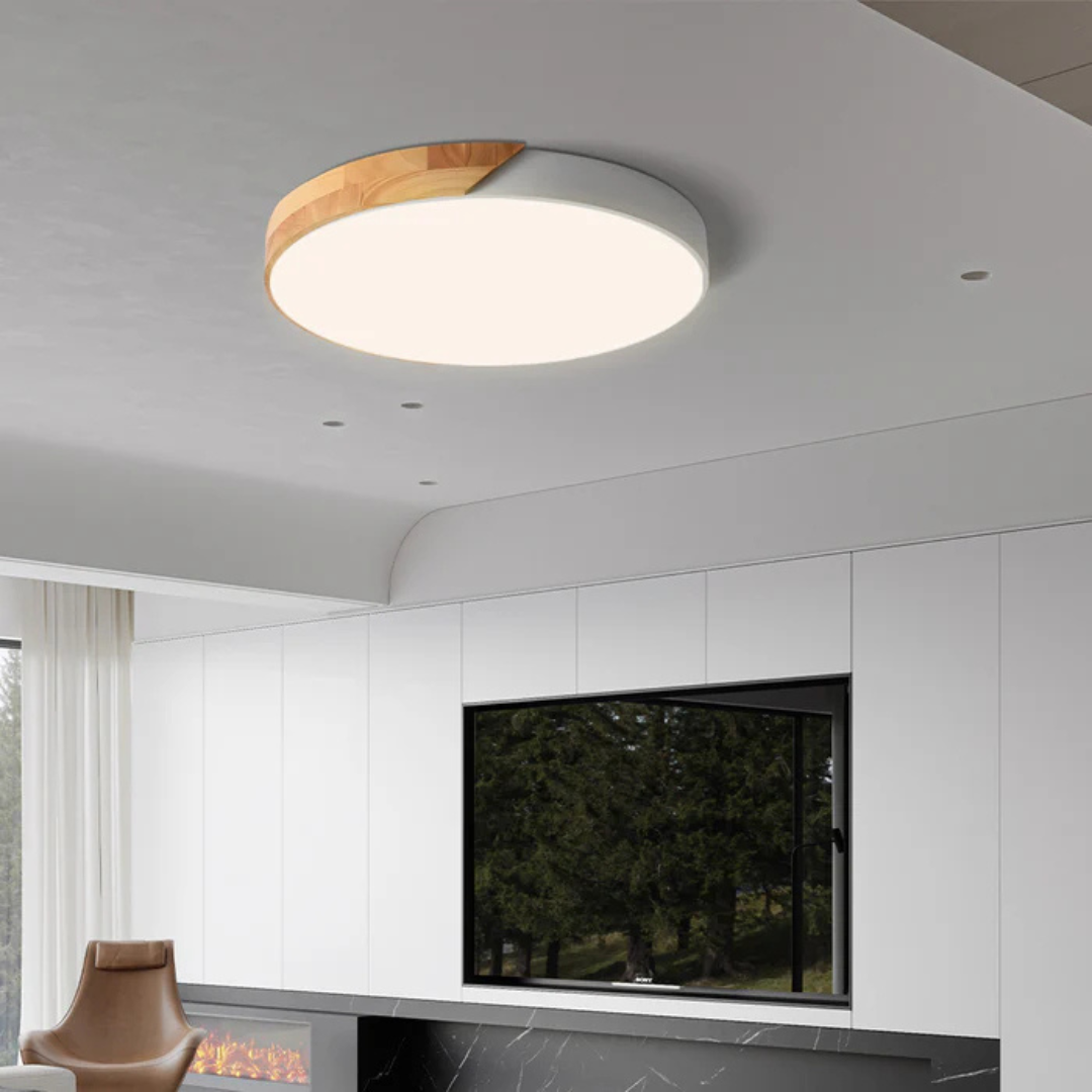 Luz de Techo con Diseño Escandinavo de Madera y LED | Norvian