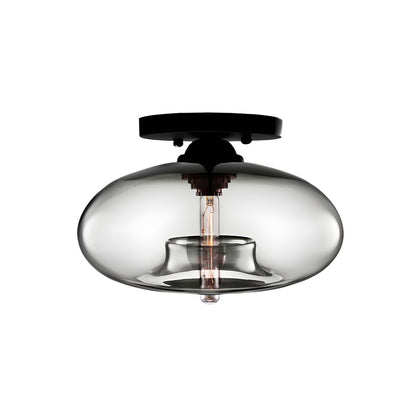 Luz de Techo con Pantalla Ovalada de Vidrio Estilo Industrial | Olviera