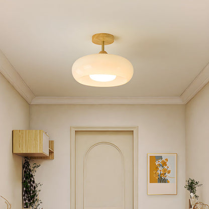 Luz de Techo de Madera y Vidrio Estilo Vintage | Alvora