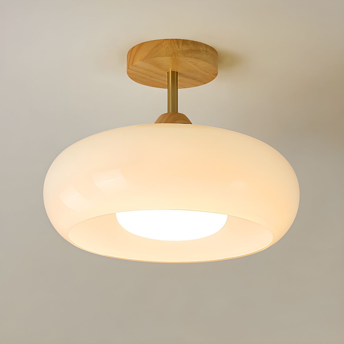 Luz de Techo de Madera y Vidrio Estilo Vintage | Alvora