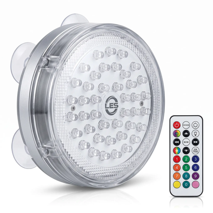 Luz LED impermeable con control remoto, imán y ventosas