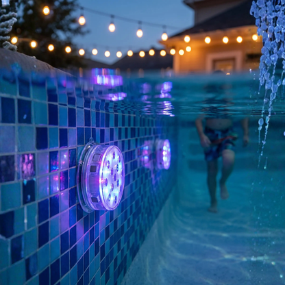 Luz LED impermeable con control remoto, imán y ventosas