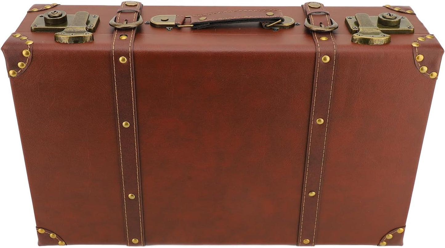 Maleta de Cuero Vintage de Mano para Noche con Cerradura de Aleación – Marrón Herencia
