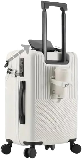 Maleta Dura de Mano con Portavasos, Puerto USB y Cerradura TSA