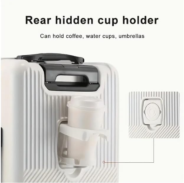 Maleta Dura de Mano con Portavasos, Puerto USB y Cerradura TSA