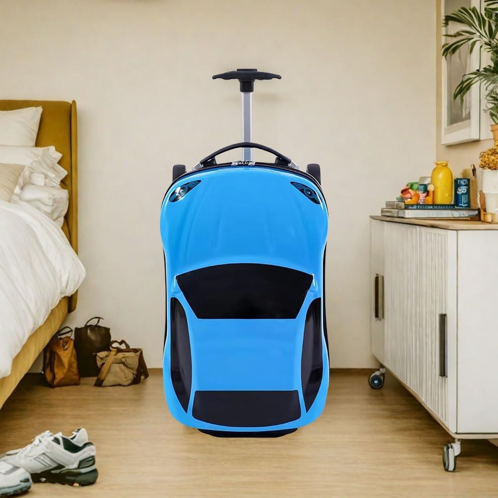 Maleta para Niños de 18” (45.72 cm) con Forma de Coche y Asa Retráctil