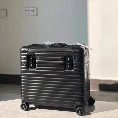 Maleta rígida de aluminio y magnesio con ruedas giratorias de 360°