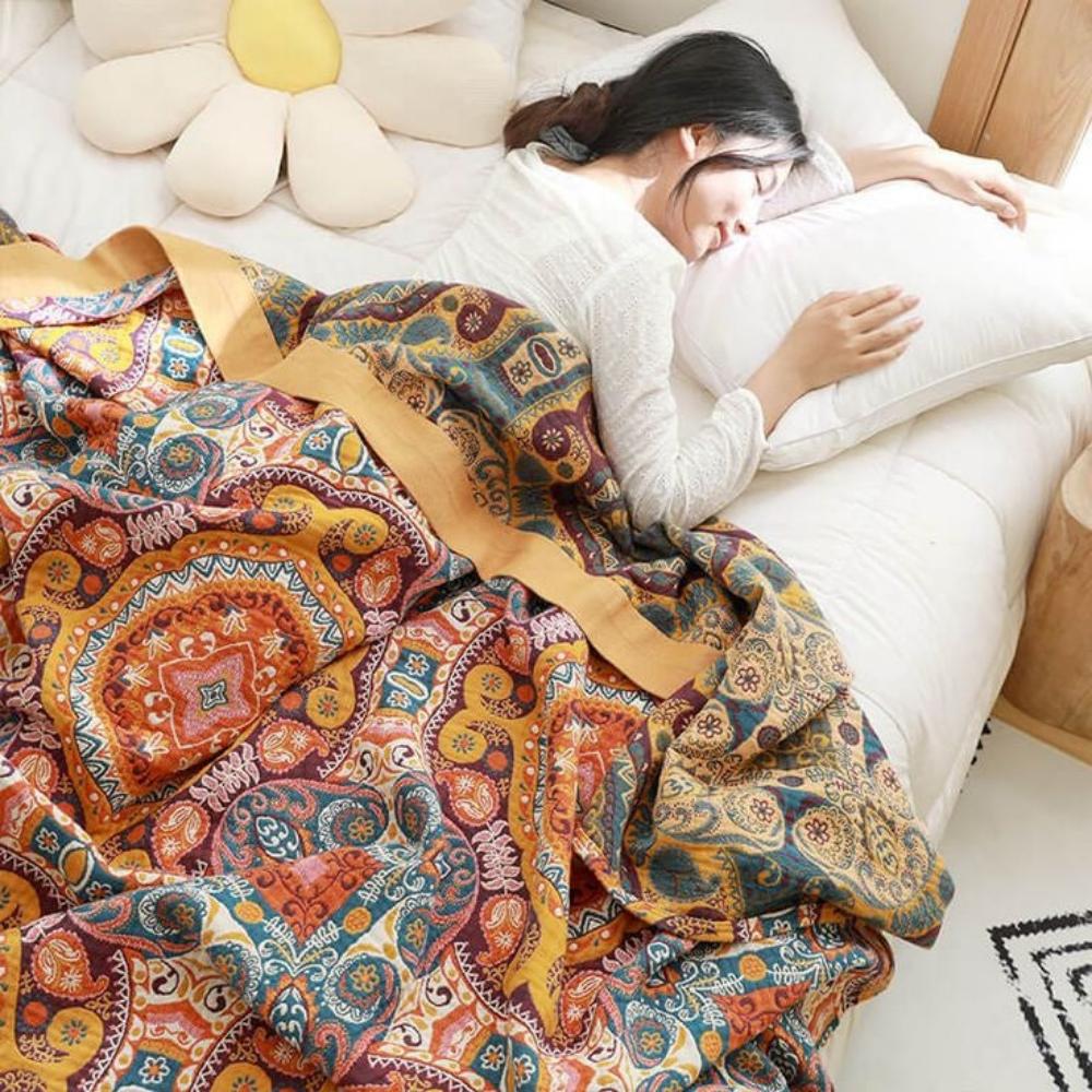 Manta Reversible Boho Amanecer