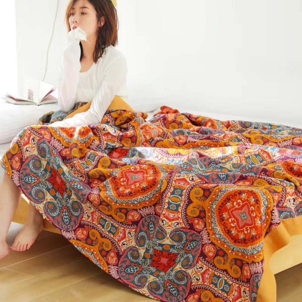 Manta Reversible Boho Amanecer