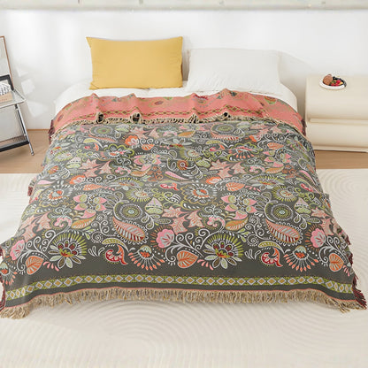 Manta Reversible Boho Hoja de Otoño