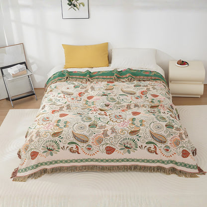 Manta Reversible Boho Hoja de Otoño