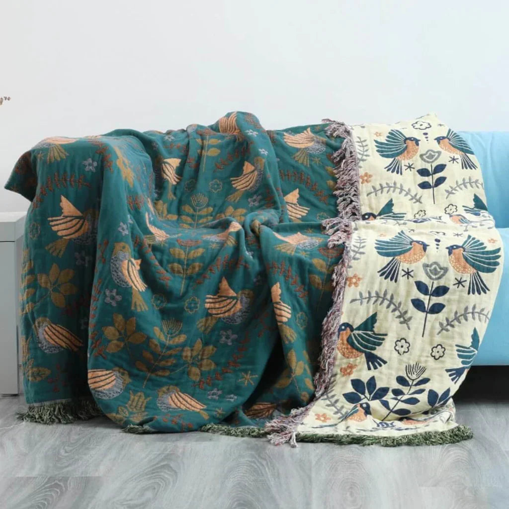 Manta Reversible de Pájaro Escandinavo - NordicNest