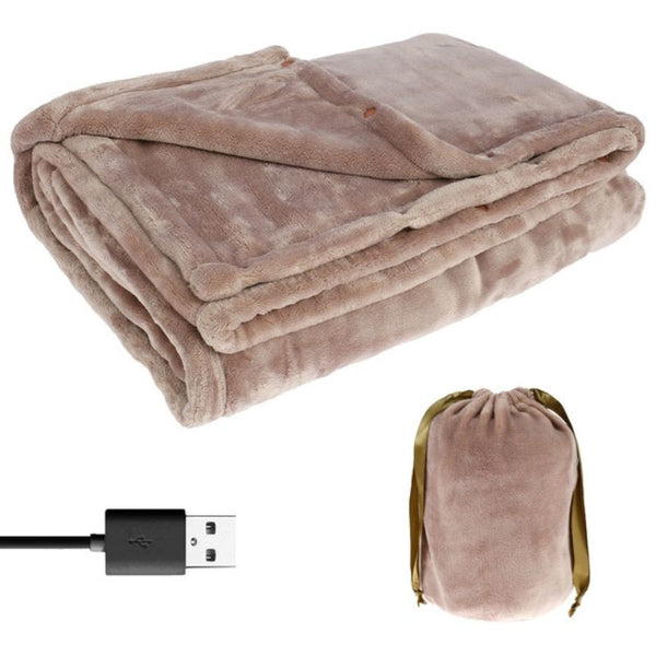 Manta térmica eléctrica inalámbrica de franela recargable por USB
