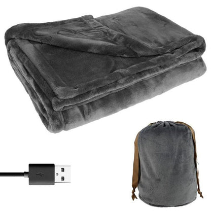 Manta térmica eléctrica inalámbrica de franela recargable por USB