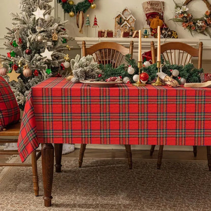 Mantel de cuadros navideño