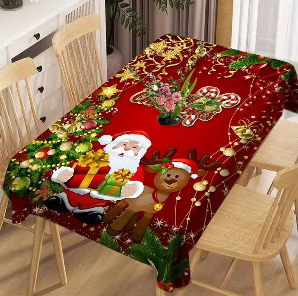 Mantel navideño rectangular y duradero