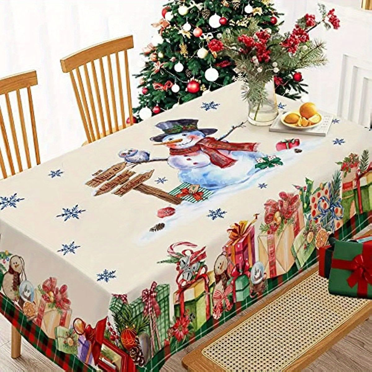 Mantel navideño rectangular y duradero