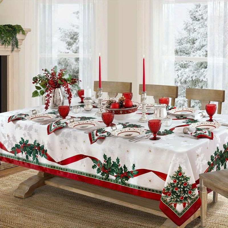Mantel navideño rectangular y duradero