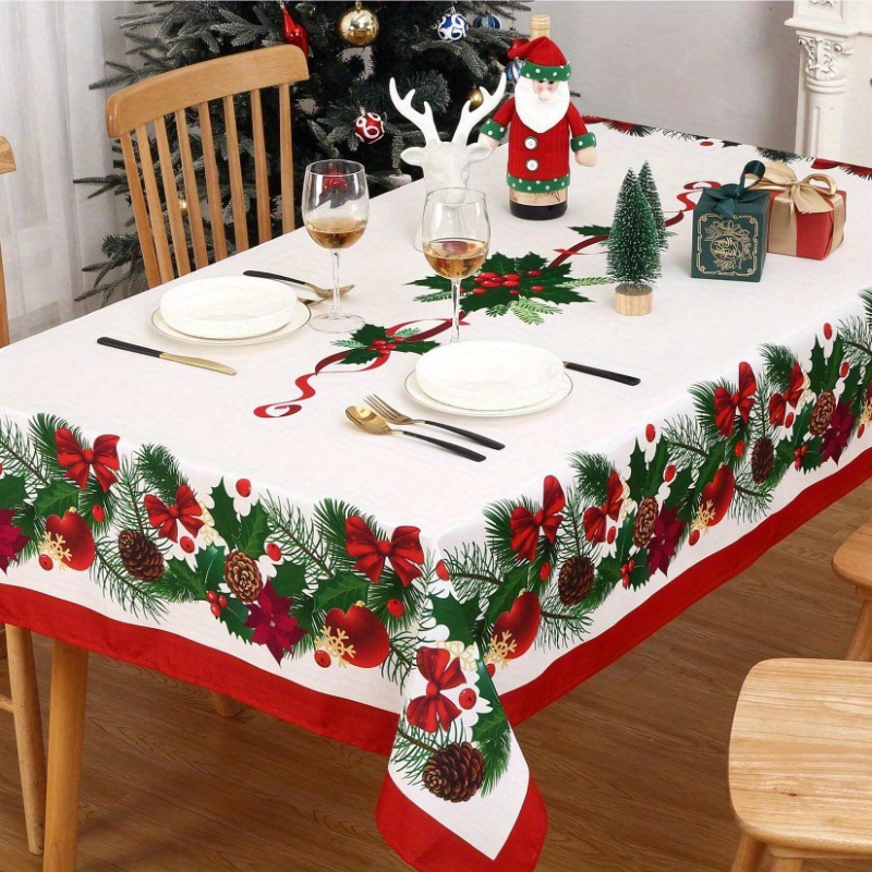Mantel navideño rectangular y duradero