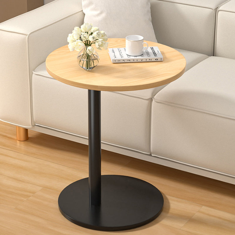 Mesa auxiliar redonda móvil de estilo minimalista moderno en MDF y acero inoxidable para salón y dormitorio