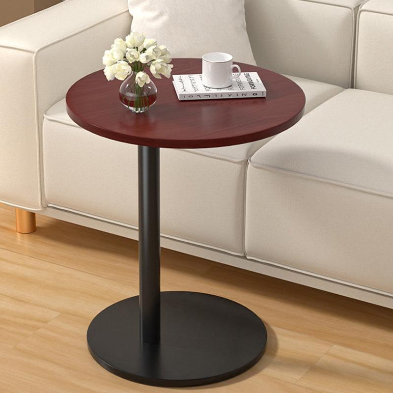 Mesa auxiliar redonda móvil de estilo minimalista moderno en MDF y acero inoxidable para salón y dormitorio