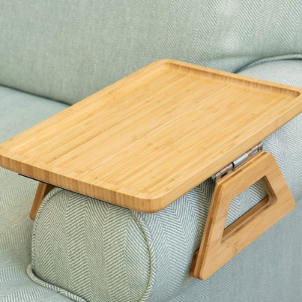 Mesa de bandeja ajustable de bambú con clip