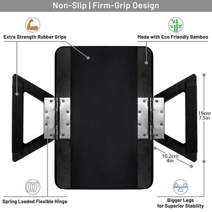 Mesa de bandeja ajustable de bambú con clip