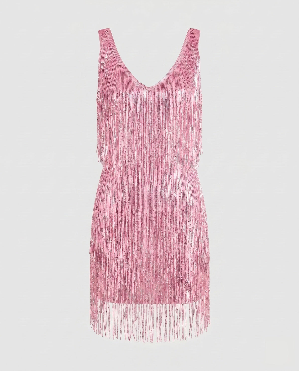 Minivestido glamuroso con flecos para mujer