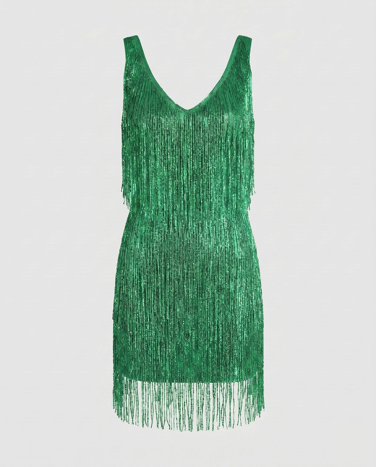 Minivestido glamuroso con flecos para mujer