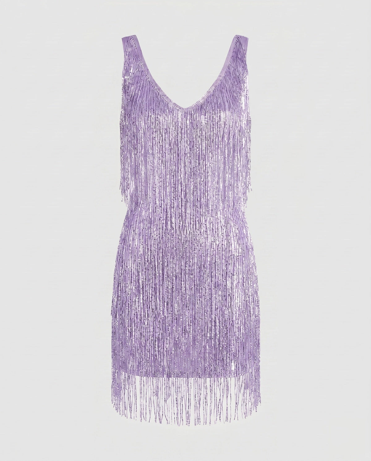 Minivestido glamuroso con flecos para mujer