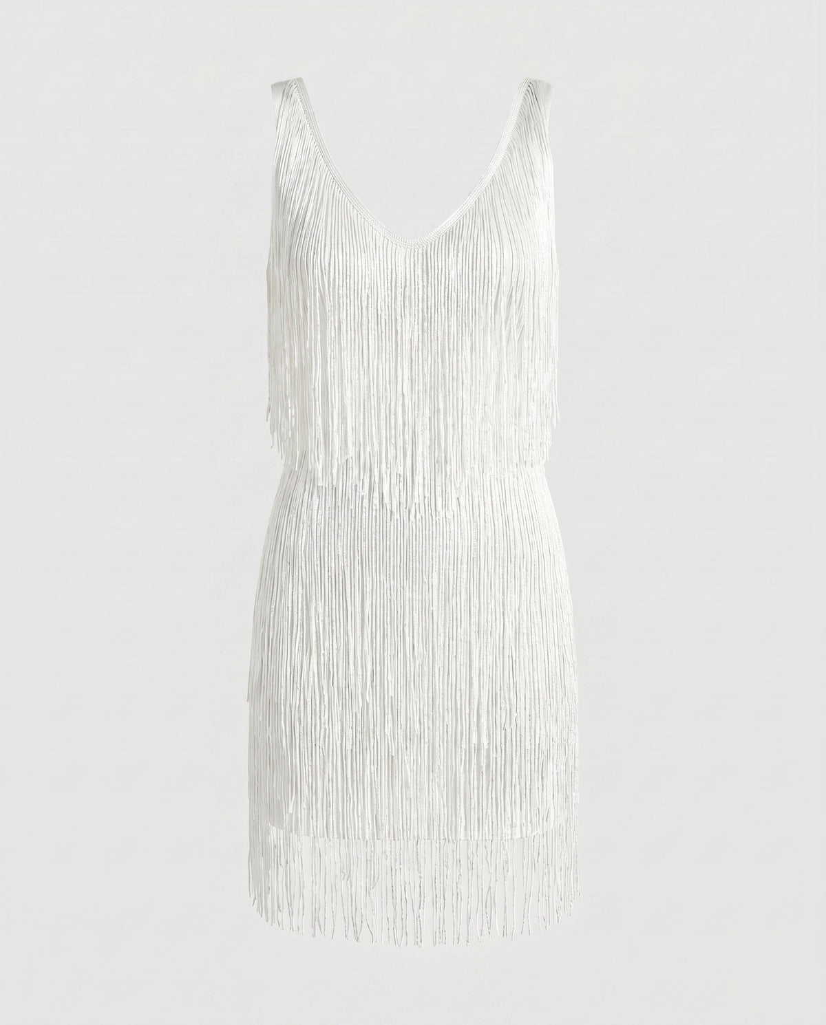 Minivestido glamuroso con flecos para mujer