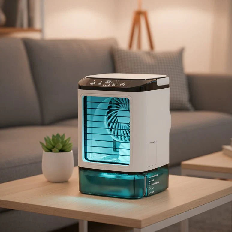 MISTHAVEN – Ventilador Portátil de Enfriamiento con Función de Rocío Refrescante