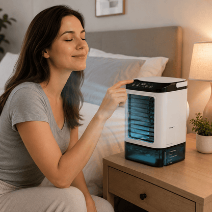 MISTHAVEN – Ventilador Portátil de Enfriamiento con Función de Rocío Refrescante