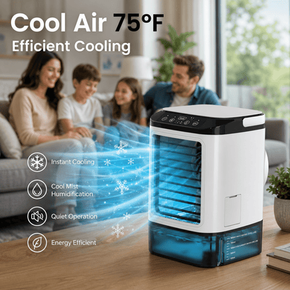 MISTHAVEN – Ventilador Portátil de Enfriamiento con Función de Rocío Refrescante
