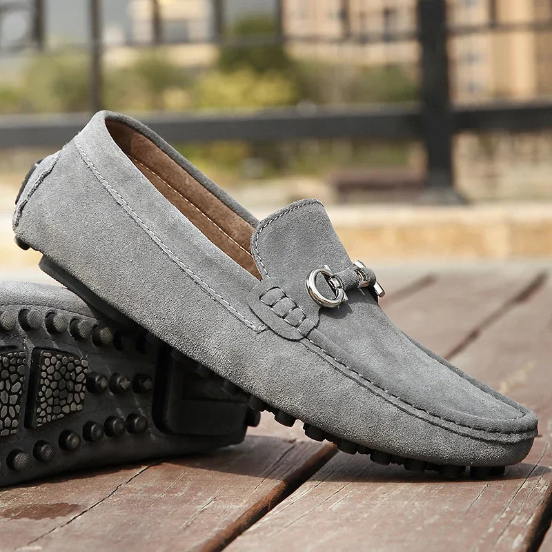 Mocasines con hebilla para hombre con suela flexible